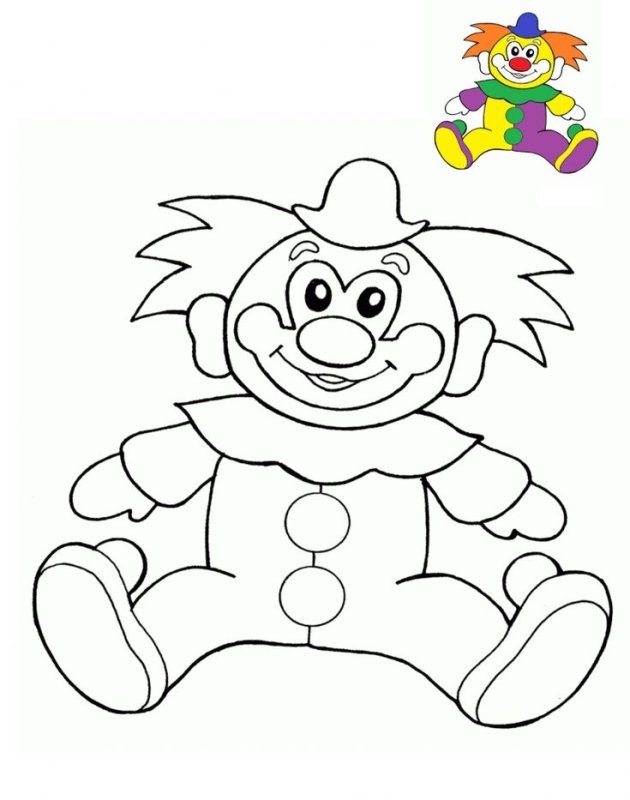 Раскраска весёлый клоун для детей