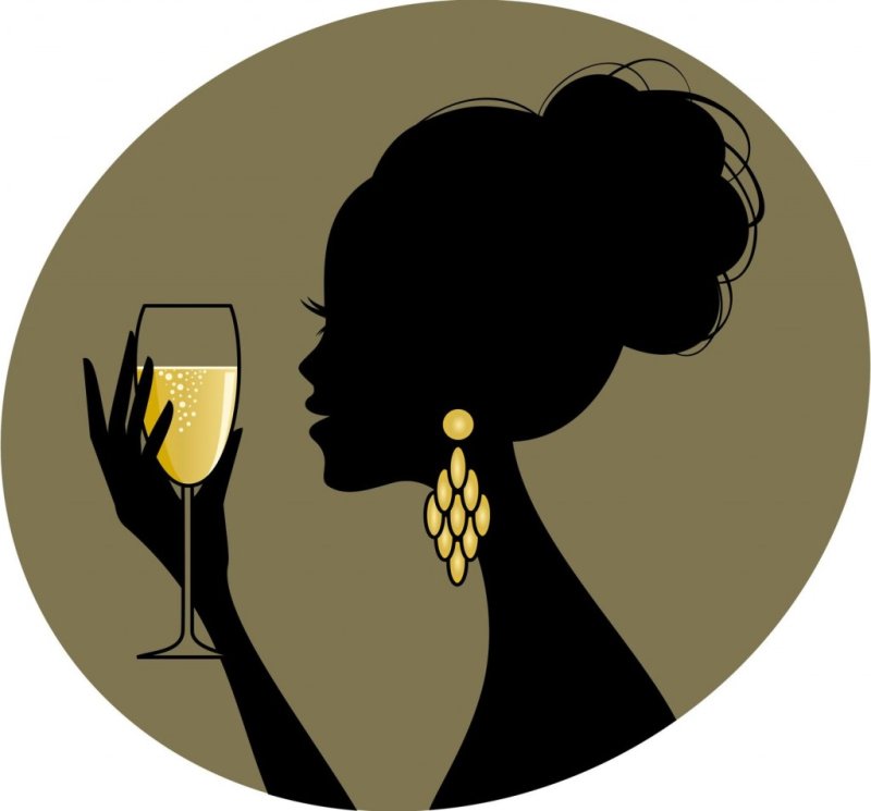 Картина девушка с бокалом