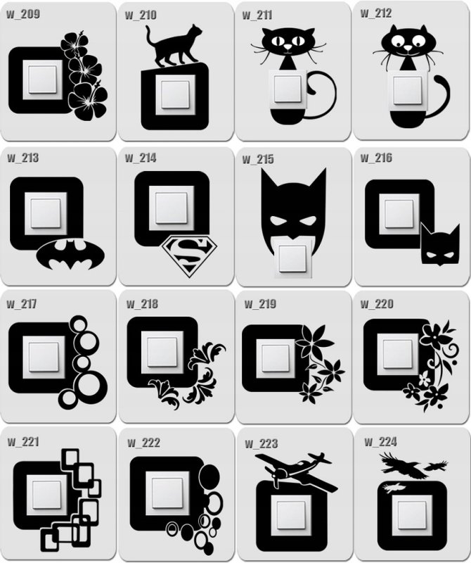 Наклейки на выключатели и розетки