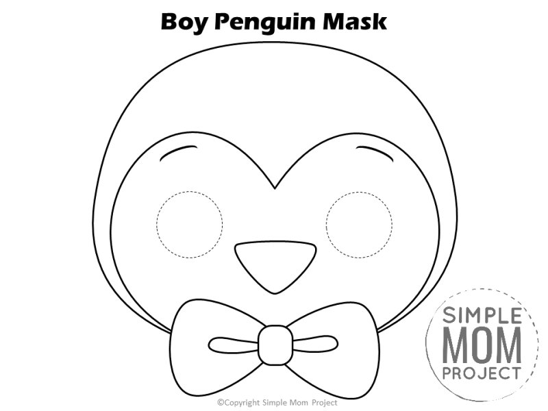 Маска пингвина трафарет