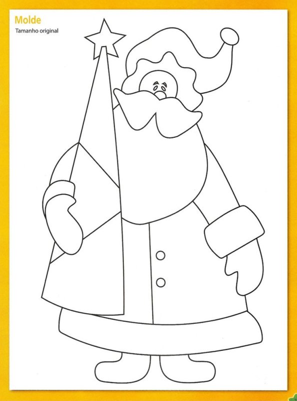 Трафарет Деда Мороза для аппликации