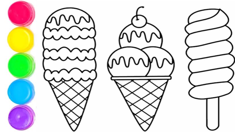 Детские раскраски мороженое