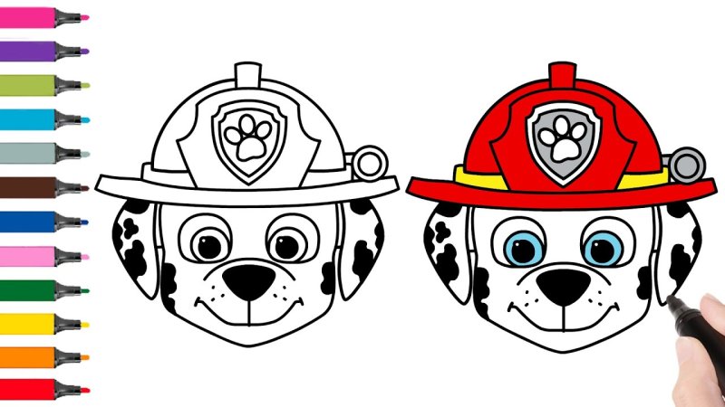 Щенячий патруль Маршал рисунок для детей