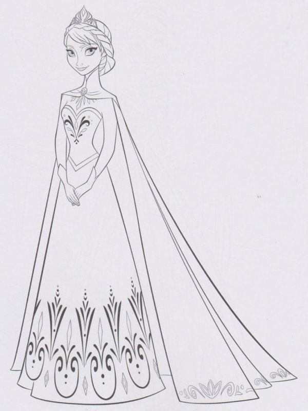 Раскраска Холодное сердце коронация Эльзы