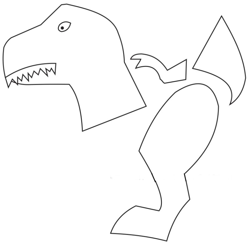 Трафарет динозавра для вырезания