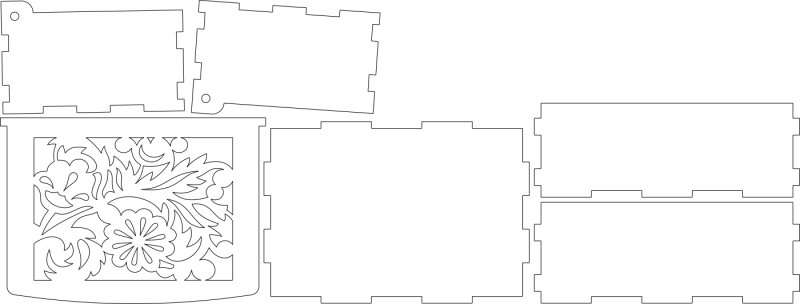 Чертеж шкатулки для лазерной резки