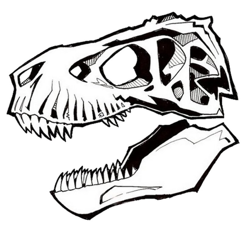Череп тираннозавра тату