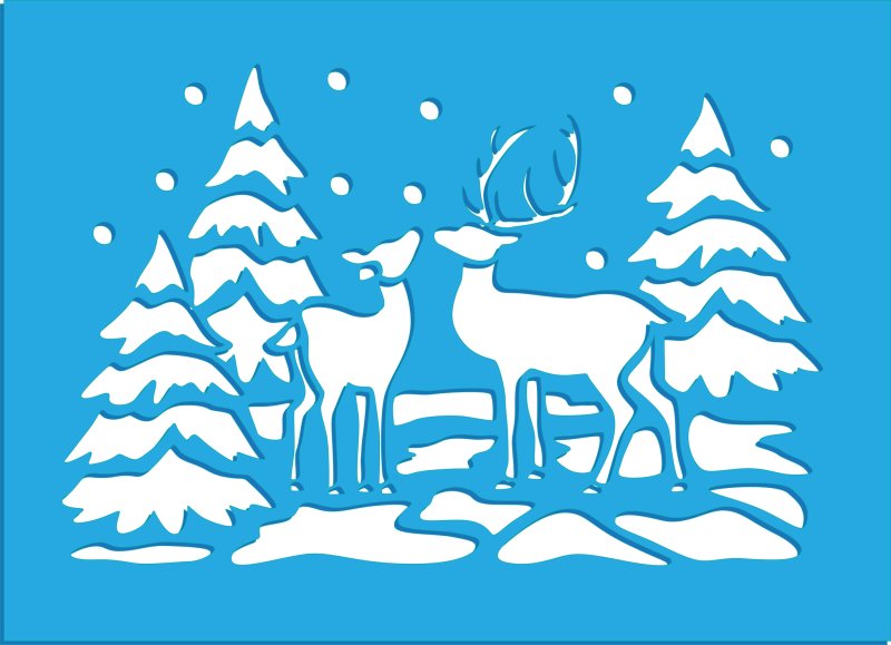 Силуэт зимнего леса