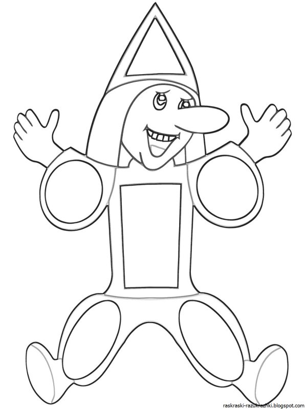 Петрушка кукла раскраска для детей