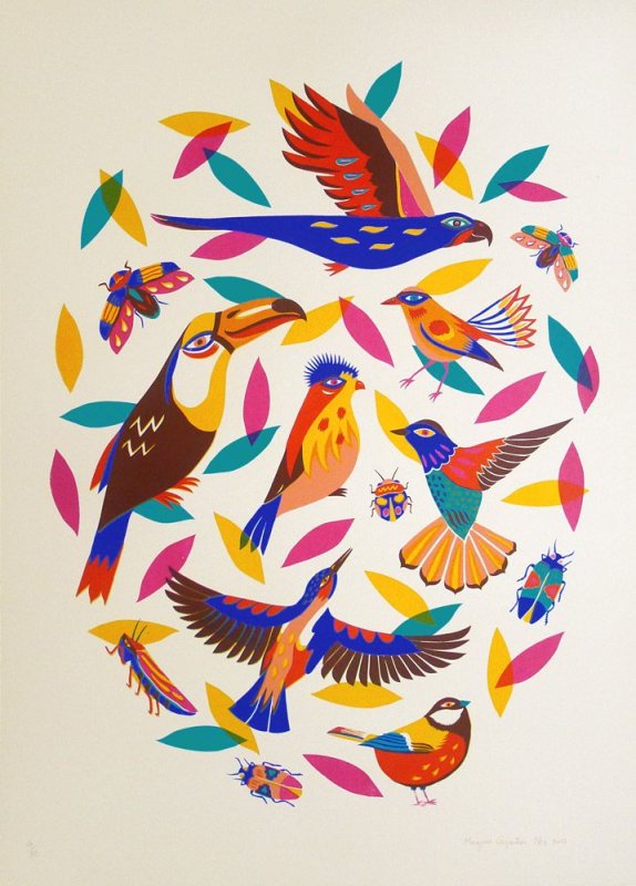 Птица в графическом стиле