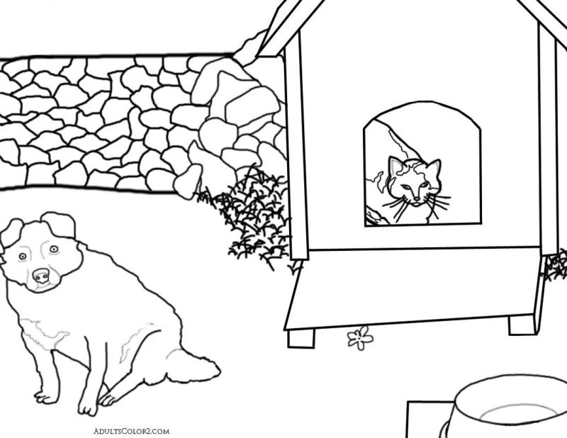 Домик для собаки раскраска