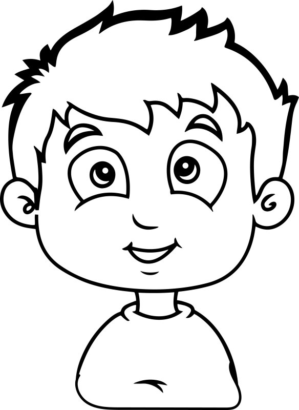Лицо мальчика раскраска для детей