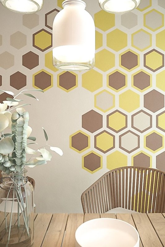 Трафарет соты для стен