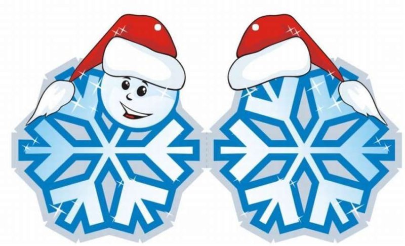 Снежинки цветные