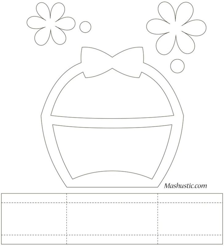 Шаблон корзинки для детей