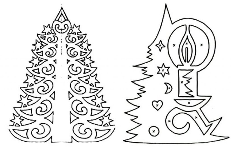 Новогодние вырезалки на окна трафареты