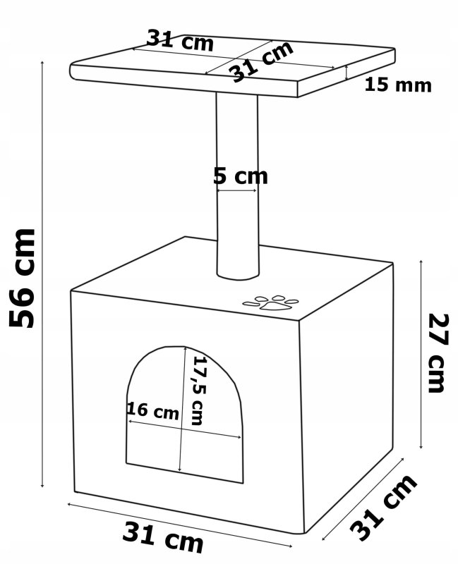 Размеры кошачьего домика