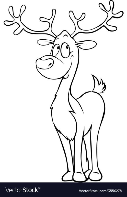 Раскраска олень новогодний