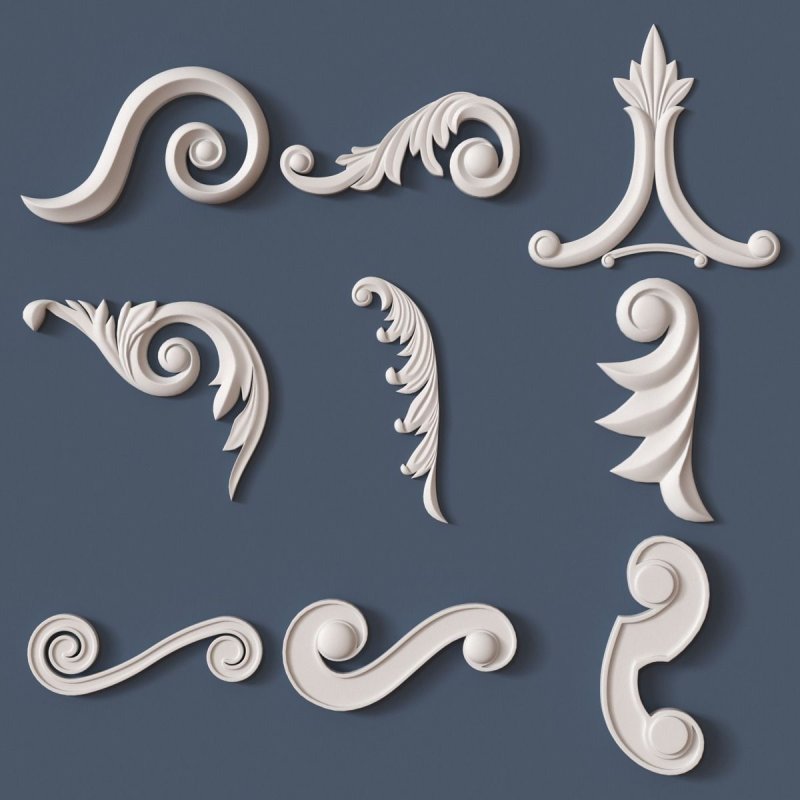 Завитки лепнина