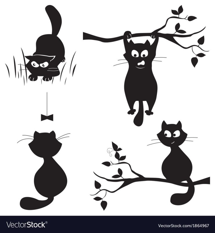 Трафарет кошки на стену