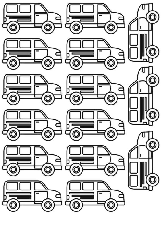 Трафареты маленьких машин