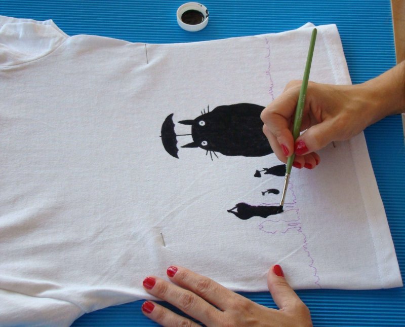 Рисунки на футболках акриловыми красками