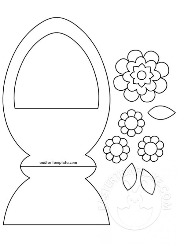 Макет корзинки для аппликации