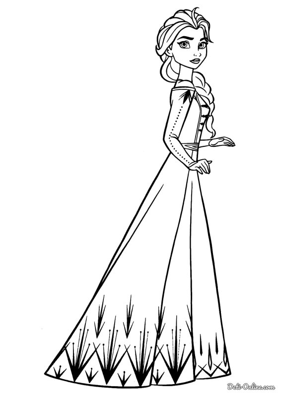 Раскраска Эльза и Анна из холодного сердца 2