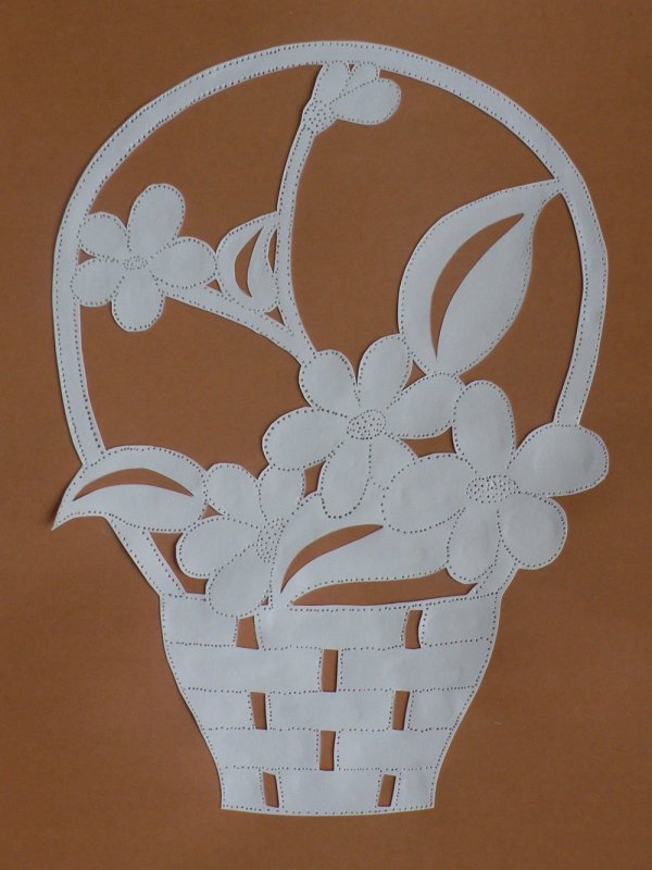 Поделка корзинка с цветами из бумаги