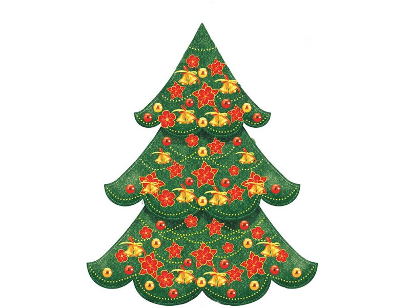 Елка для вырезания цветная