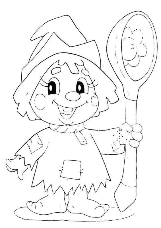 Домовой раскраска