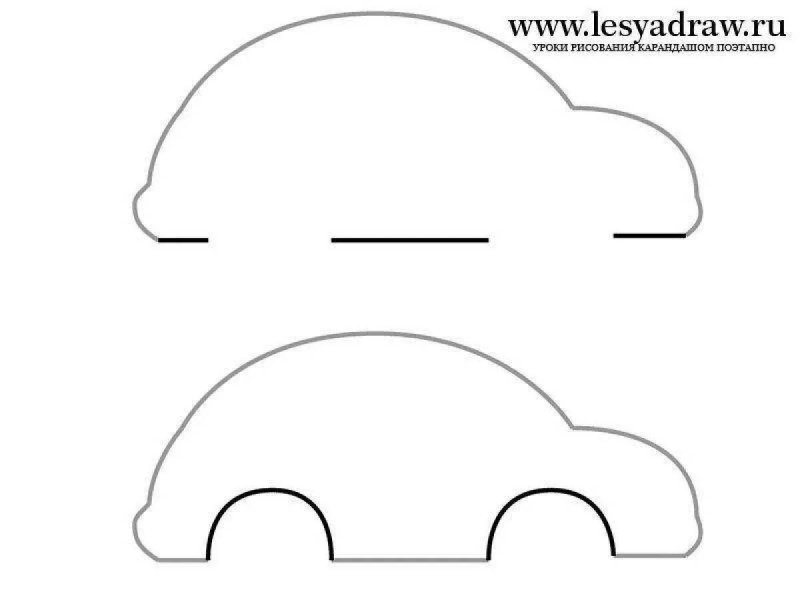 Трафарет машины без колес для детей