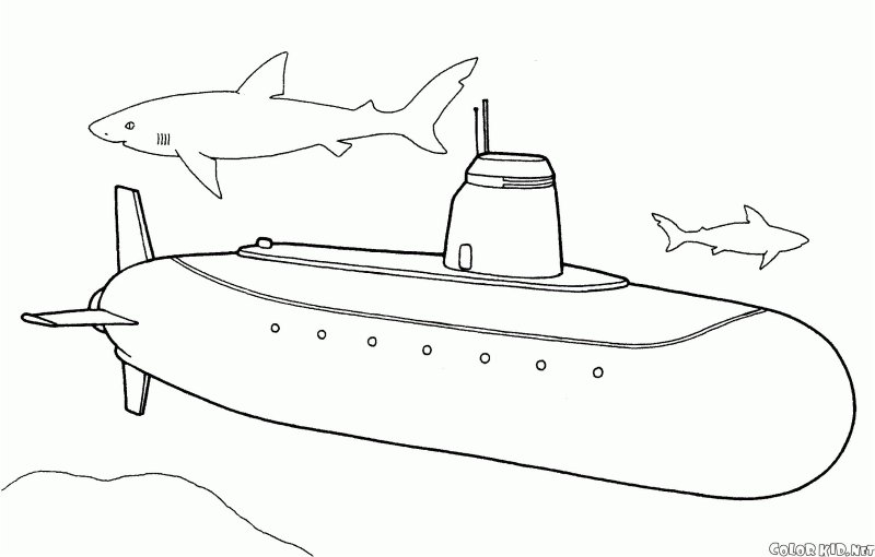 Подводная лодка раскраска для детей