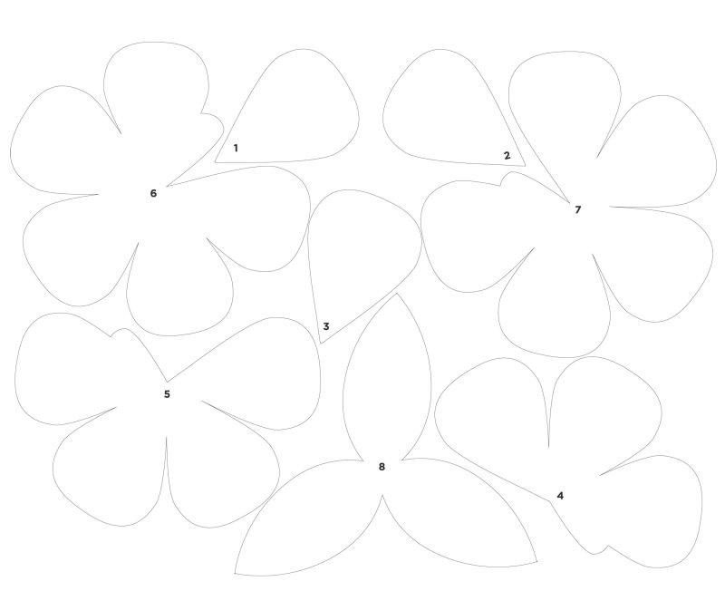 Трафареты для бумажных цветов