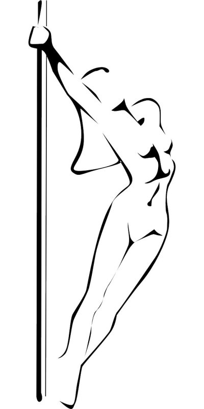 Силуэт женщины на шесте