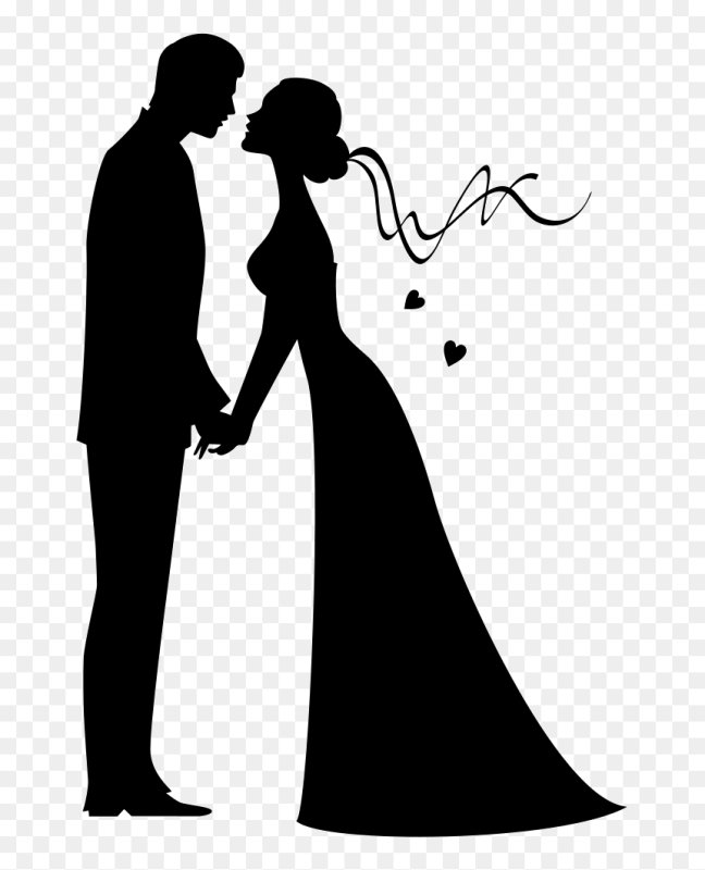 Силуэт жениха и невесты