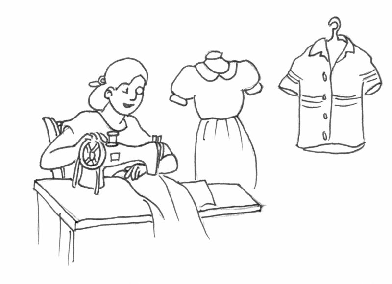 Раскраска профессии швея