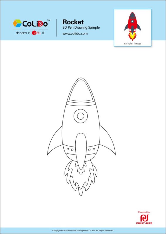 Трафареты для 3d ручки ракета