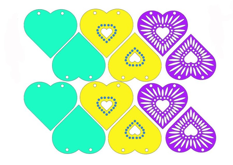 Цветные сердечки для вырезания