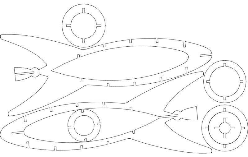 Ракета макет для лазерной резки
