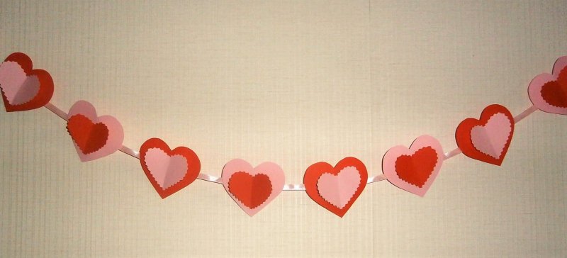 Гирлянда из сердечек своими руками из бумаги
