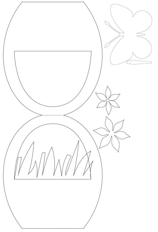 Пасхальная корзинка для вырезания