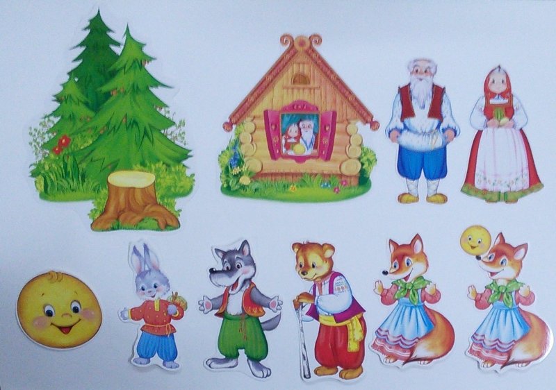 Сказочные герои Теремок для фланелеграфа