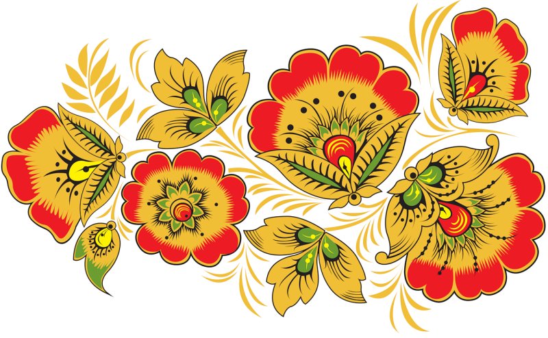 Элементы хохломской росписи вектор