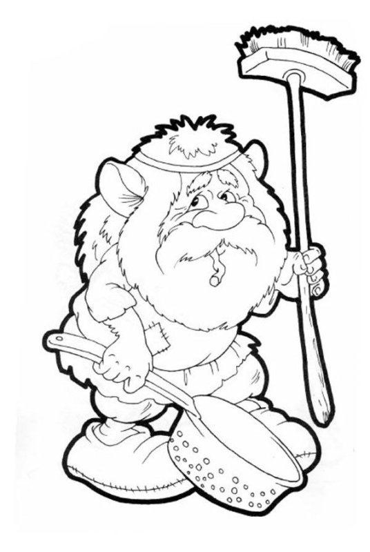 Раскраска Домовой для детей