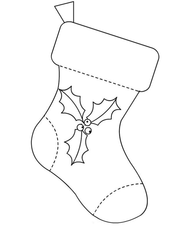 Сапожок новогодний для вырезания