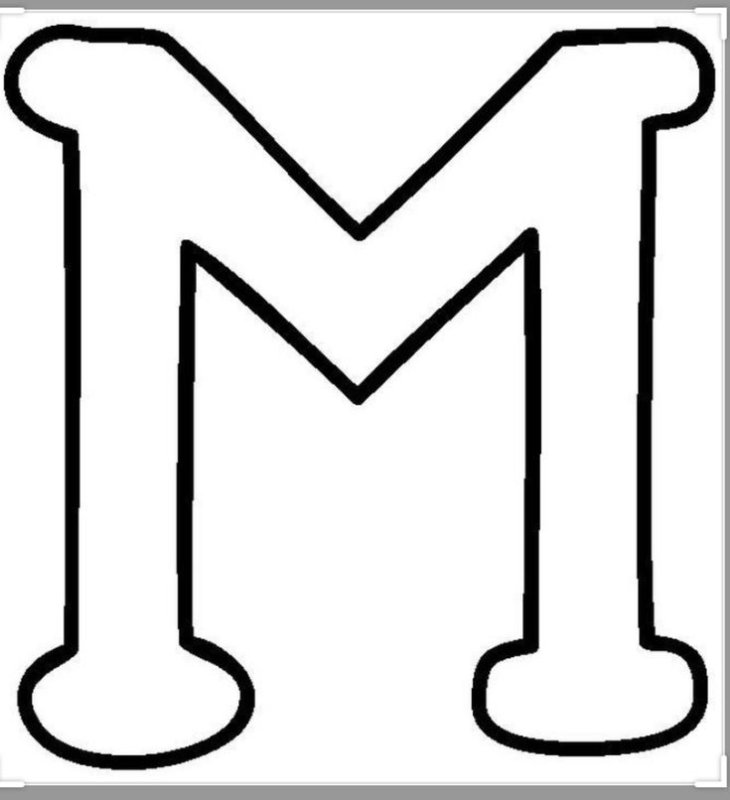 Буква м трафарет для вырезания