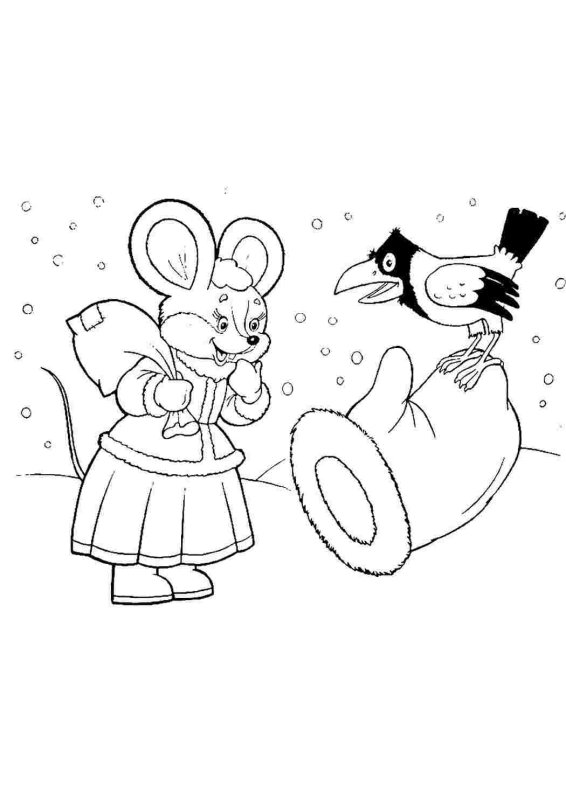 Сказка рукавичка раскраска