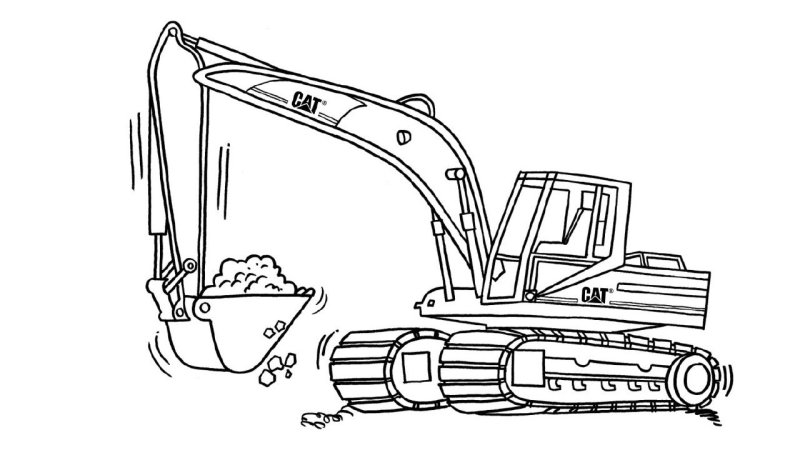 Раскраска строительная техника для детей