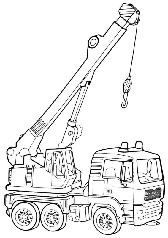 Подъемный кран раскраска